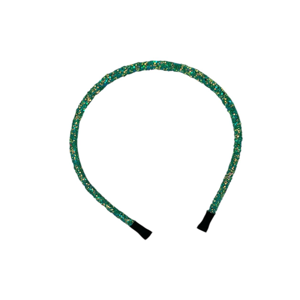 Diadeem - haarband - fashionable - haaraccessoire - kinderen - volwassenen - kerst - feestdagen - chunky - glitters - glimmend - groen