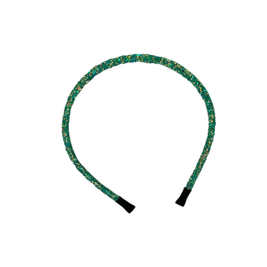 Diadème - bandeau - mode - accessoire pour cheveux - enfants - adultes - Noël - fêtes de fin d'année - épais - paillettes - brillant - vert