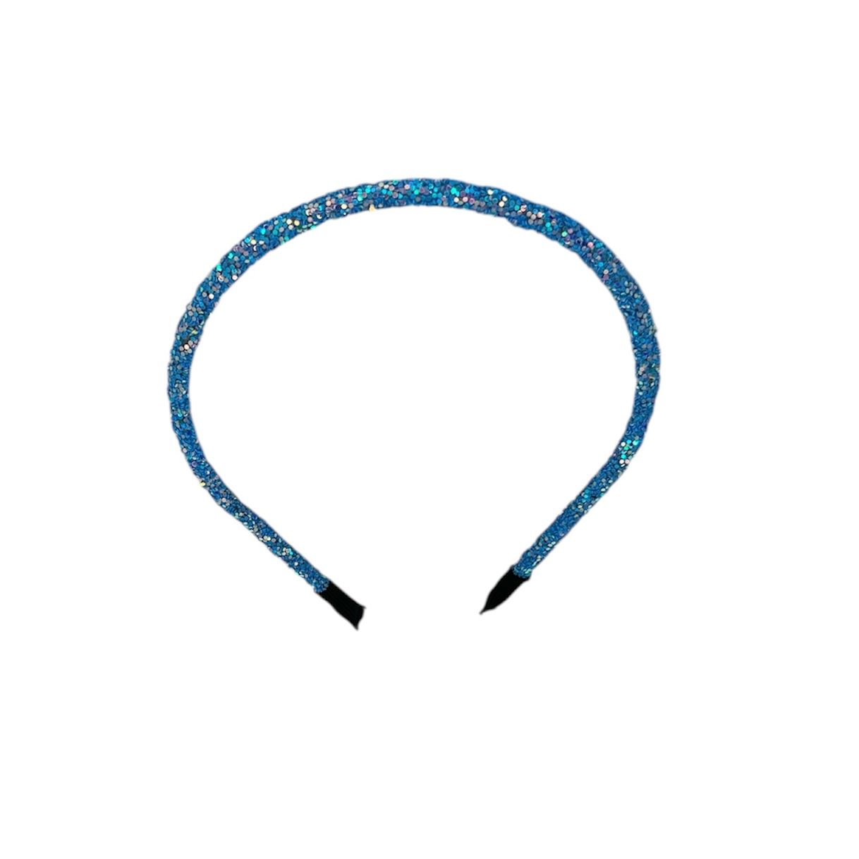 Diadeem - haarband - fashionable - haaraccessoire - kinderen - volwassenen - kerst - feestdagen - chunky - glitters - glimmend - lichtblauw