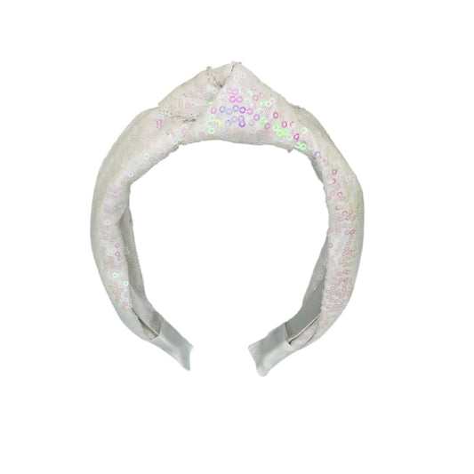 Diadème - bandeau - à la mode - accessoire pour cheveux - enfants - adultes - Noël - fêtes de fin d'année - paillettes - brillant - avec nœud - blanc