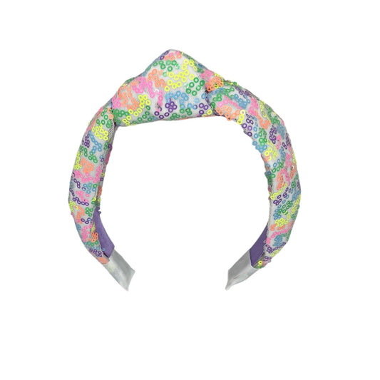 Diadème - bandeau - à la mode - accessoire pour cheveux - enfants - adultes - Noël - fêtes - sequins - brillant - avec nœud - arc-en-ciel