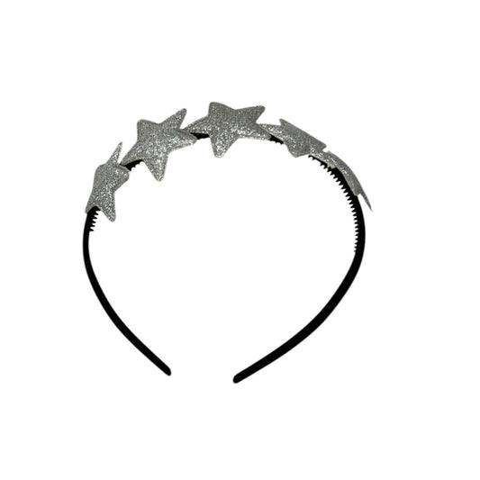 Tiara with stars - Christmas collection - glitter - star - silver — Black tiara