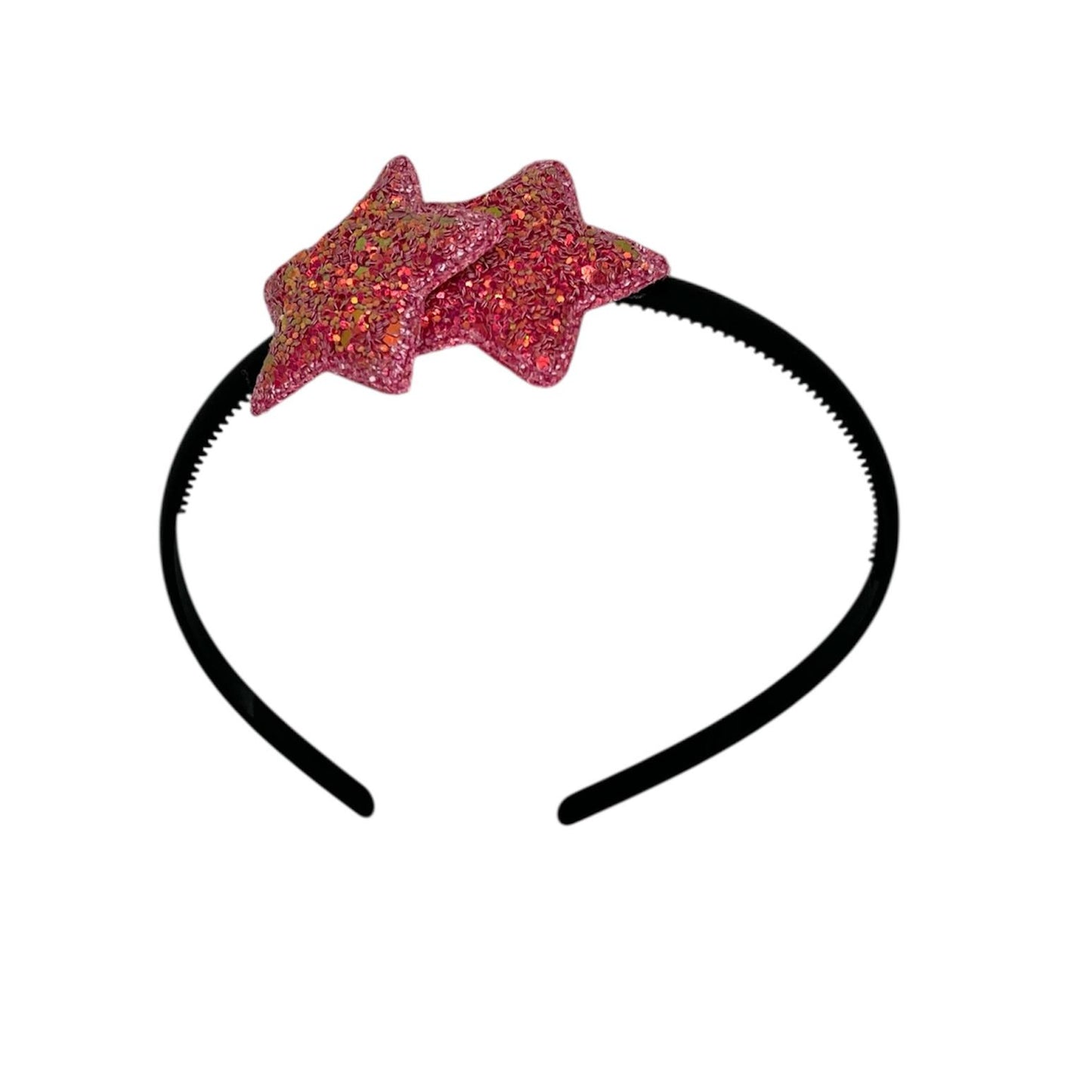 Tiare à étoiles - Collection Noël - Paillettes - Étoile - Rose