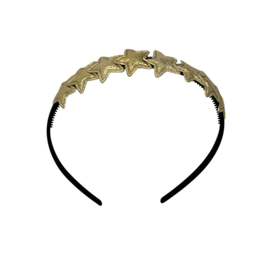 Tiara with stars - Christmas collection - glitter - star - gold — Black tiara