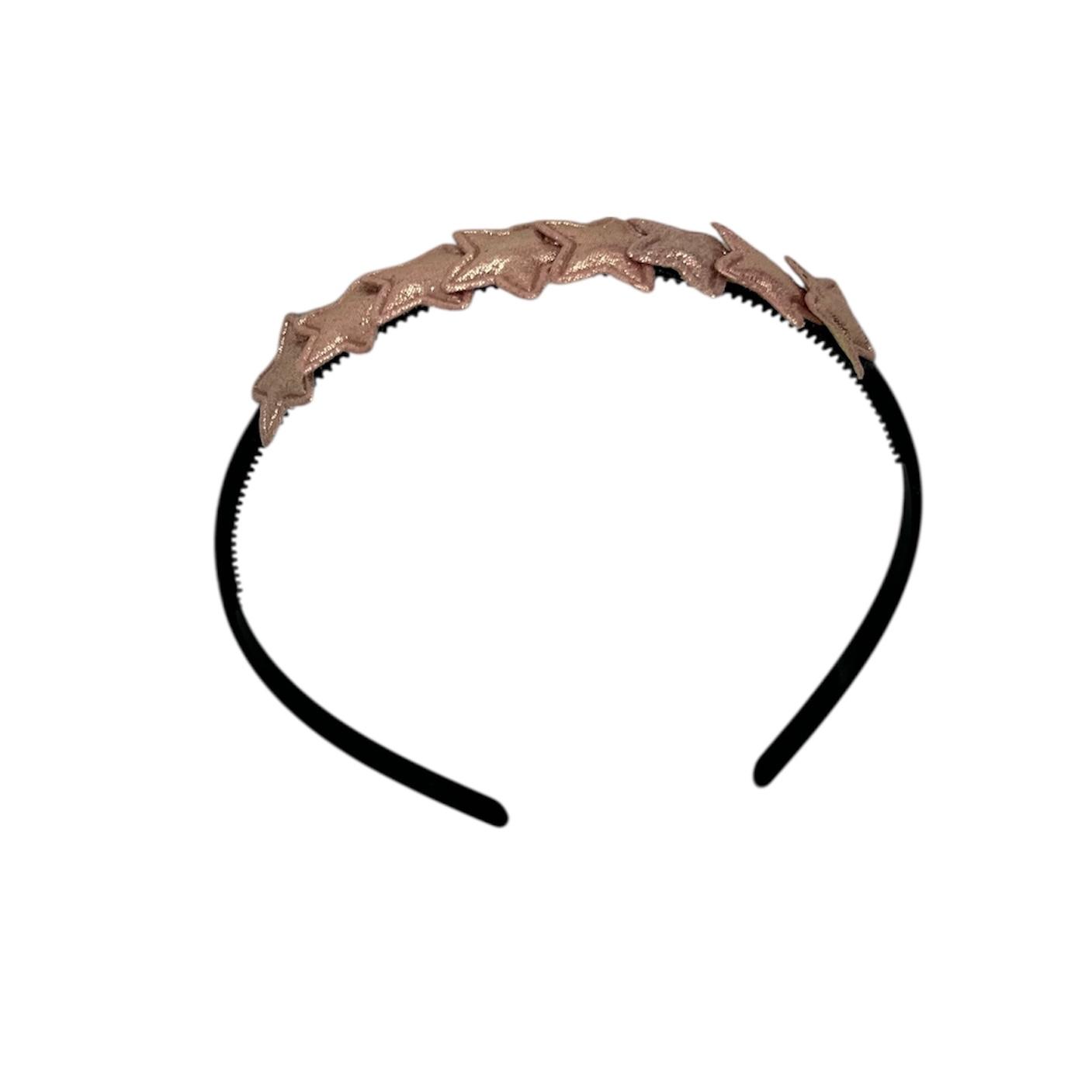 Diadeem met sterretjes - kerstcollectie - glitters - ster – rosé — Zwarte diadeem