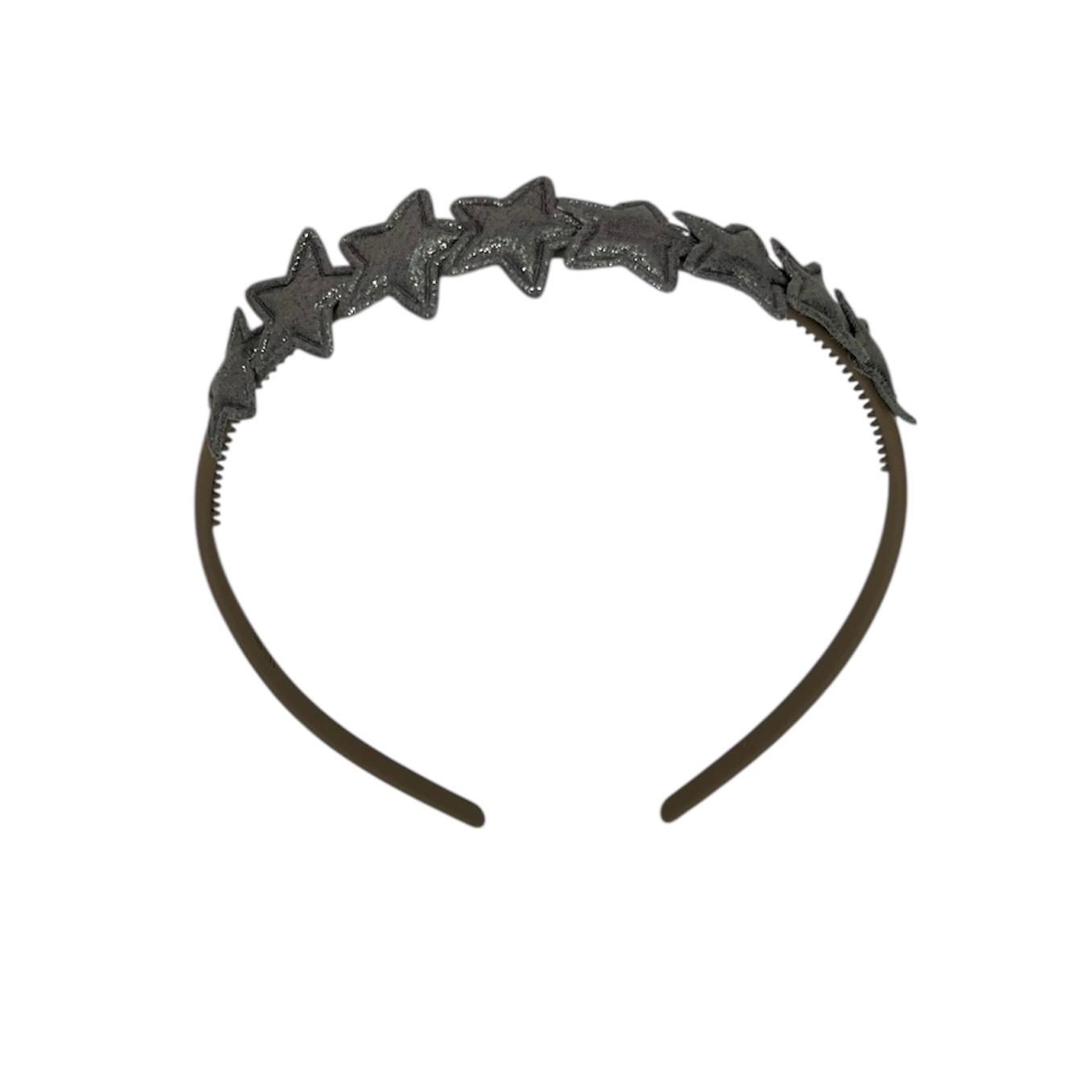 Diadeem met sterretjes - kerstcollectie - glitters - ster – antraciet — Khaki diadeem