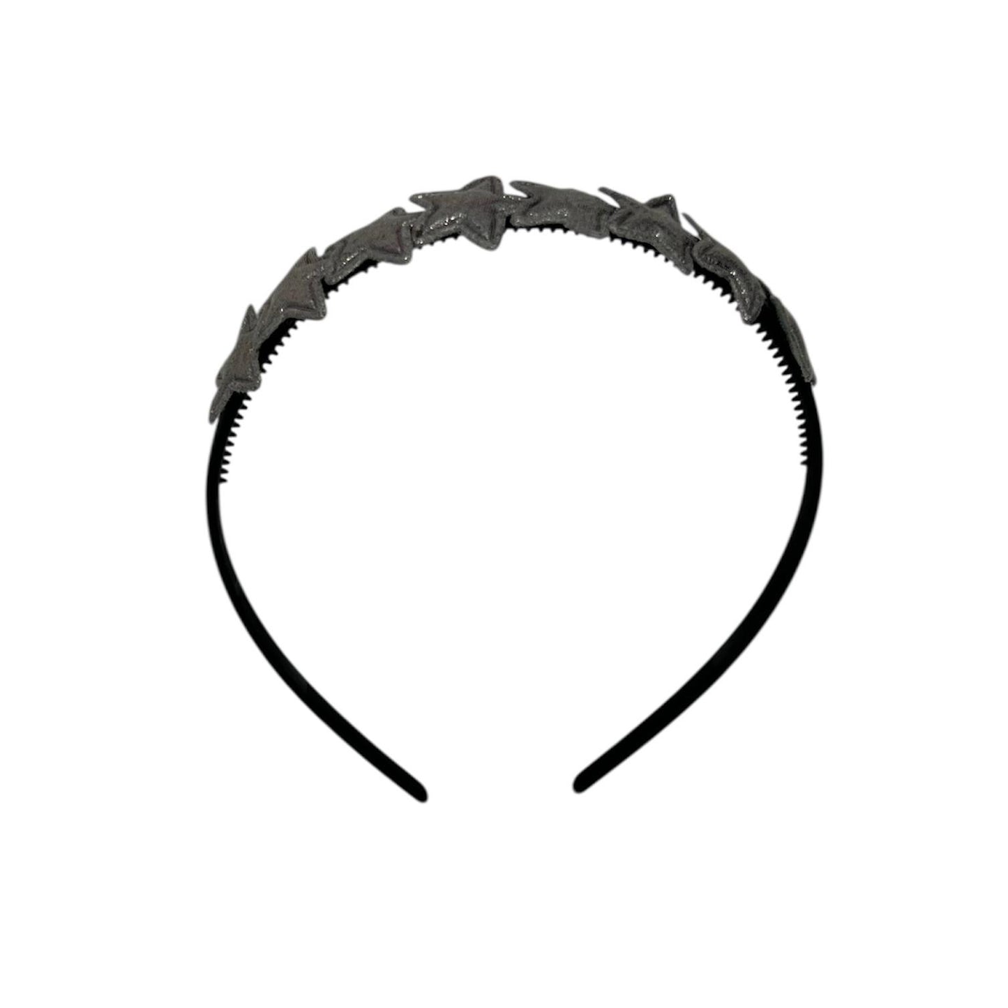 Diadeem met sterretjes - kerstcollectie - glitters - ster – antraciet — Zwarte diadeem