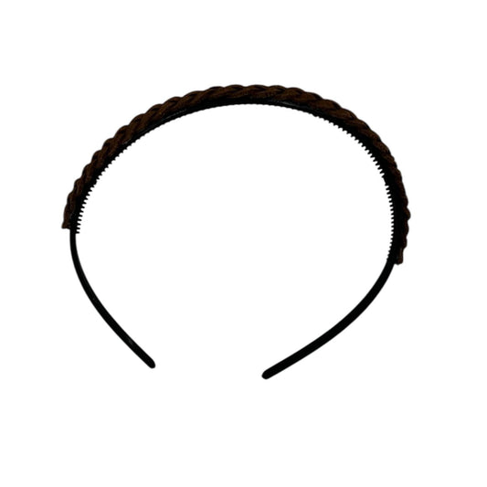 Bandeau tressé en cuir - bandeau tressé - bandeau noir - marron foncé