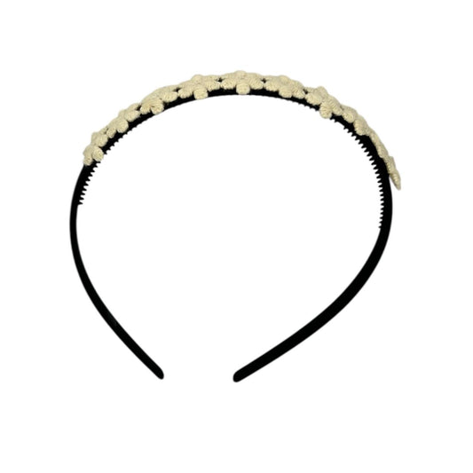 Diadem flower - small flowers - black color diadem - light yellow flowers