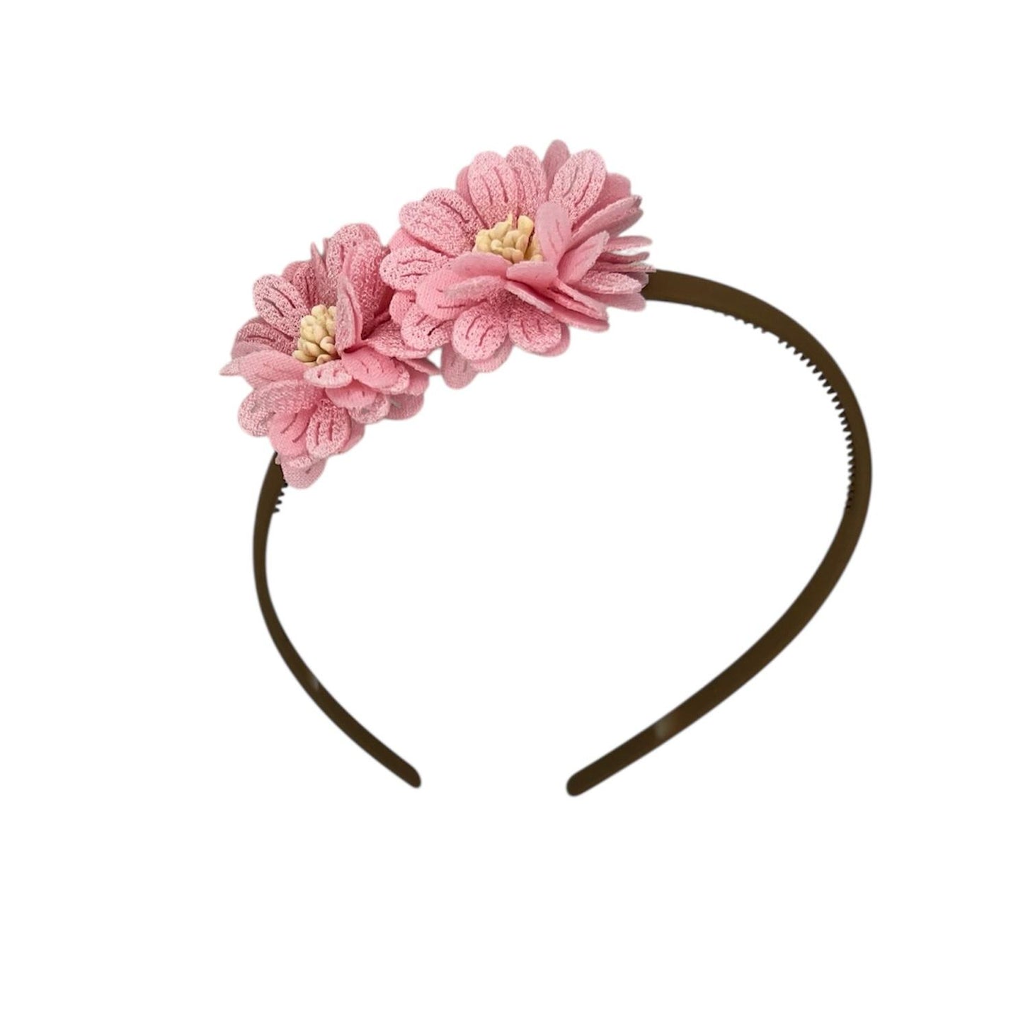 Tiara flower - blossom - flowers - khaki color tiara - pink