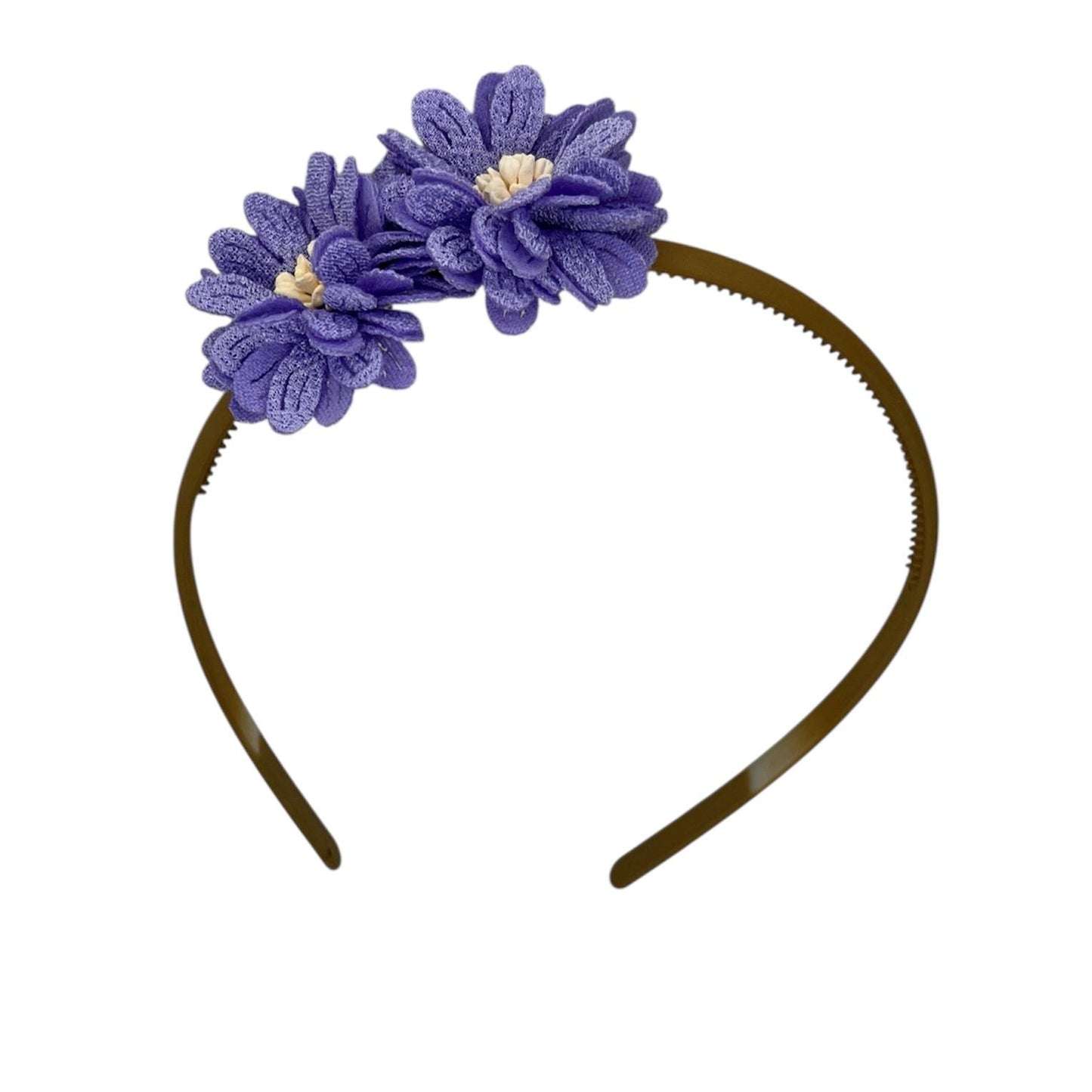 Diadeem flower - blossem - bloemen - khaki kleur diadeem - lila