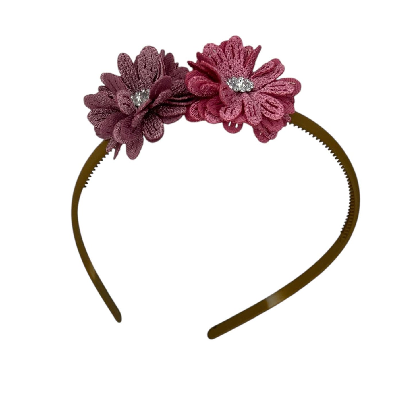 Diadem flower - blossom - flowers - shimmering - stone - khaki colored diadem - Christmas - holidays - purple