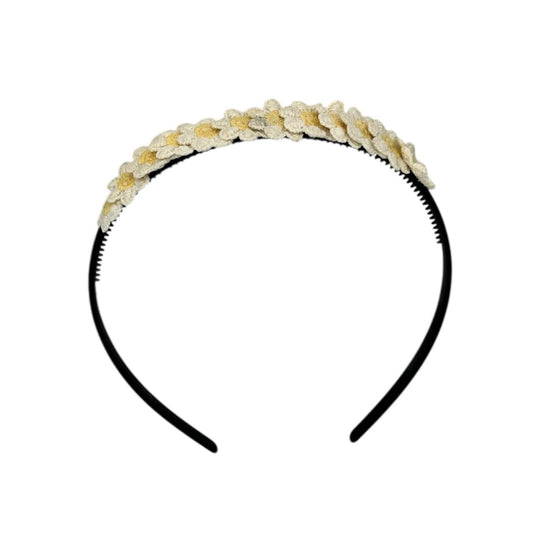 Diadème - bandeau - marguerites - jaune - fleurs - fleurettes