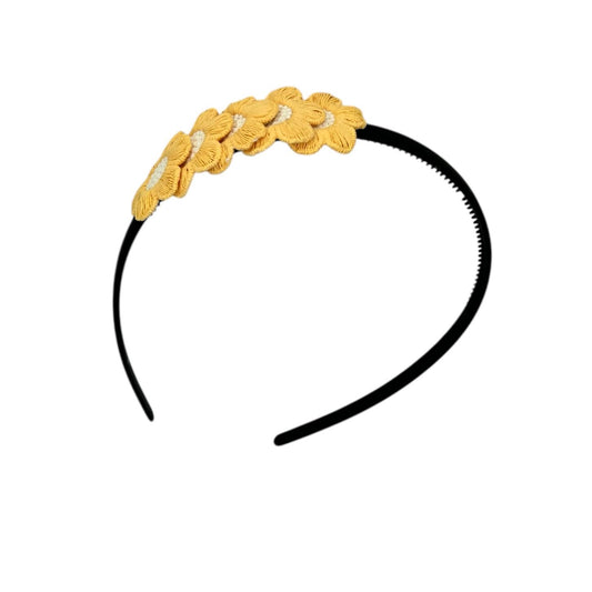 Diadème fleur - floraison - fleurs - diadème noir - jaune