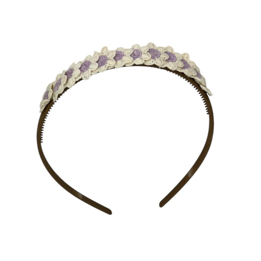 Diadème - bandeau - marguerites - lilas - fleurs - fleurettes