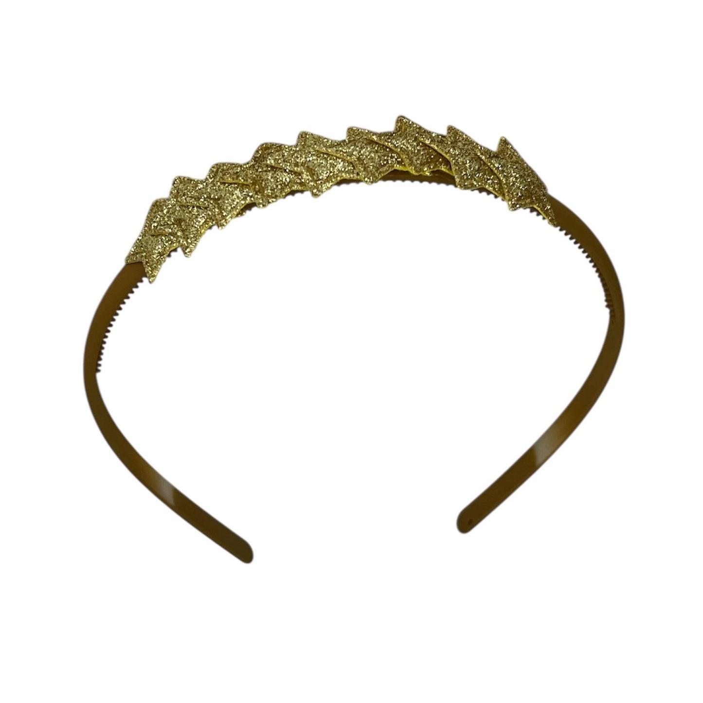 Diadeem met sterretjes - kerstcollectie - glimmend - ster - khaki diadeem - goud