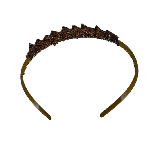 Tiara with stars - Christmas collection - shiny - star - khaki tiara - brown