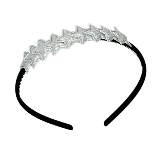 Tiara with stars - Christmas collection - shiny - star - black tiara - silver