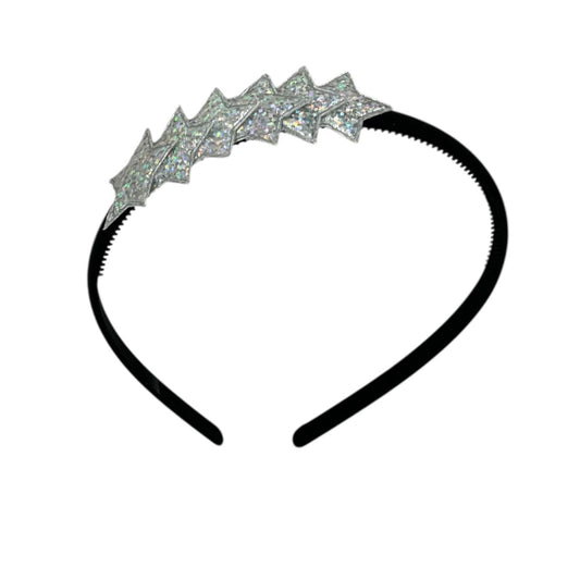 Tiara with stars - Christmas collection - shiny - star - black tiara - silver