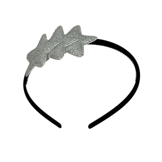 Tiara with stars - Christmas collection - shiny - star - silver - black tiara