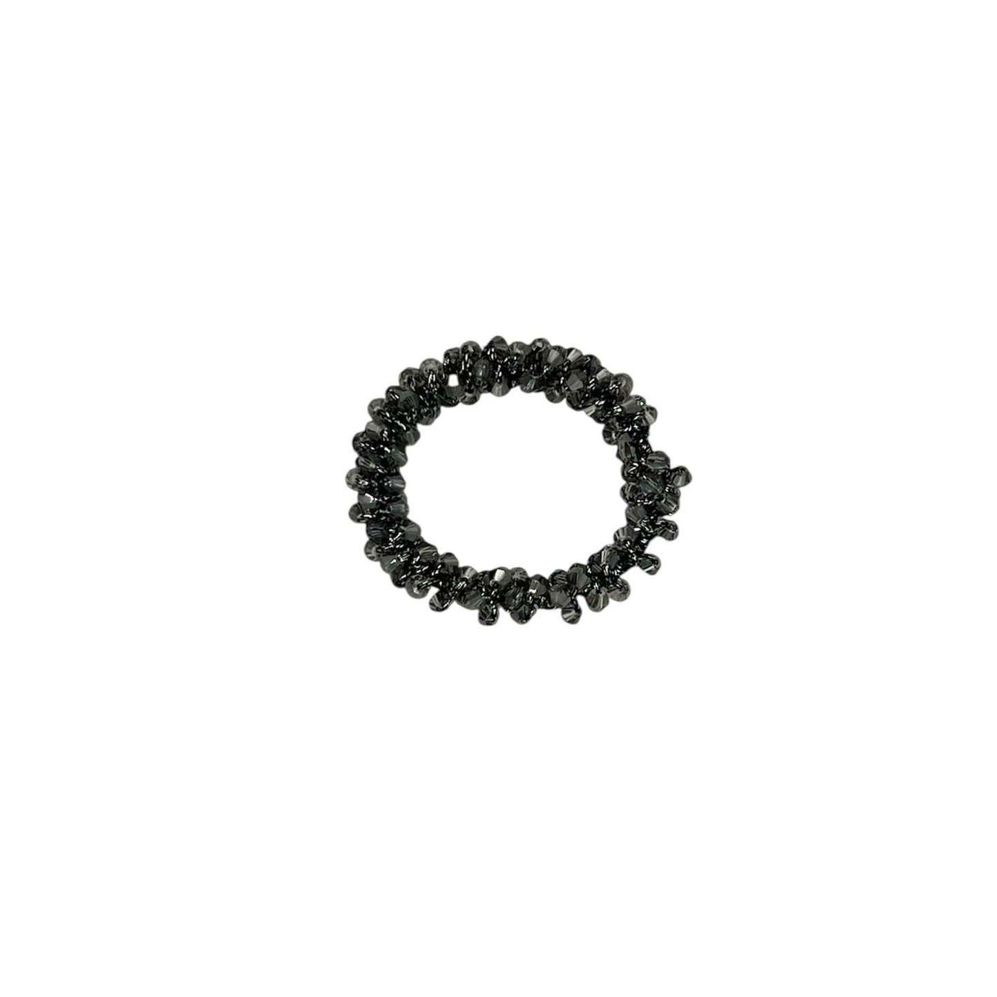 Haarelastiek - elastiek - kralen - grijs