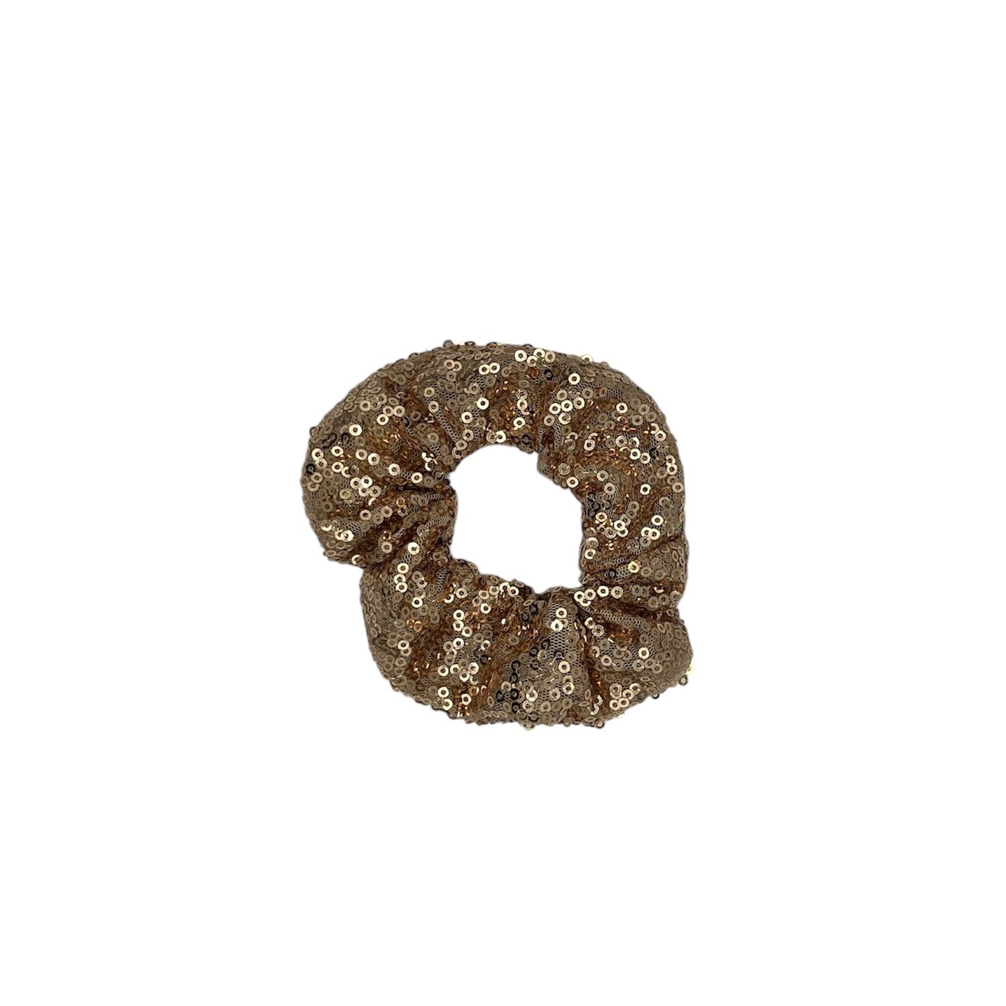 Scrunchie - elastiek - glimmende stof - glitters - pailletten - kerst - rosé