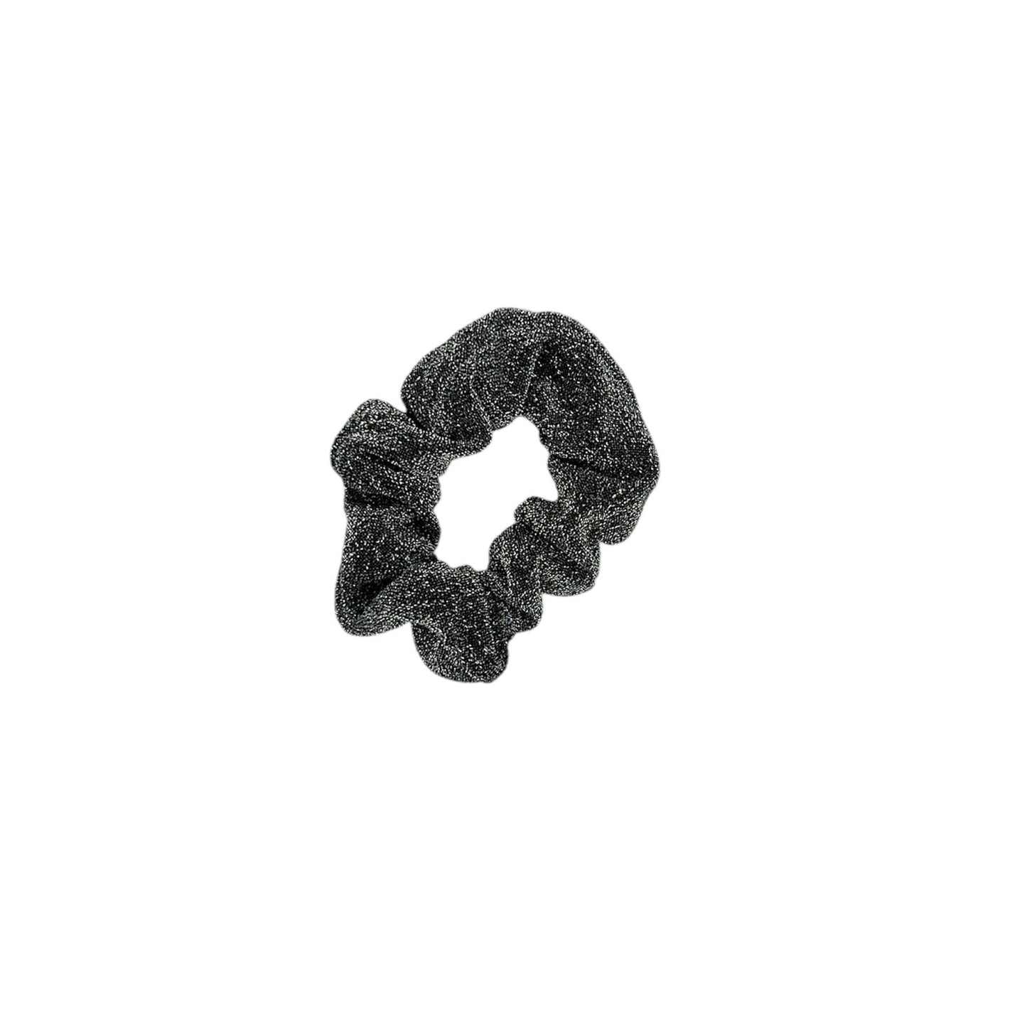 Scrunchie - elastiek - glimmende stof - glitters - kerst - zilver/grijs