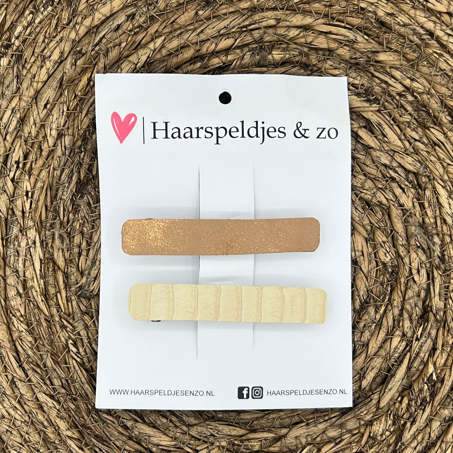 French Barrette - 8 cm speld / clip - meiden - dames - volwassenen - beige/bruin