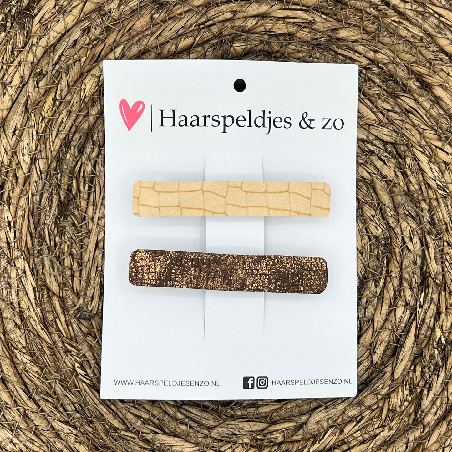 French Barrette - 8 cm speld / clip - meiden - dames - volwassenen - beige/bruin