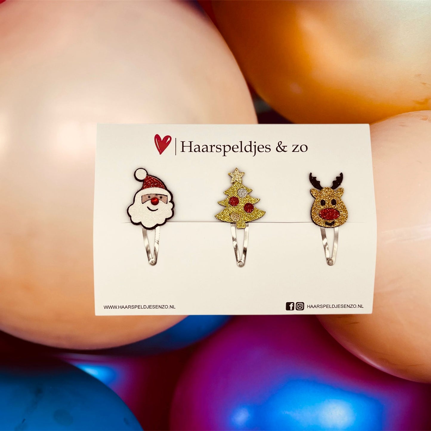 Hairpin Christmas - application - Santa Claus - Christmas tree - reindeer - Christmas - December collection - autumn - 5 cm clips - glitter
