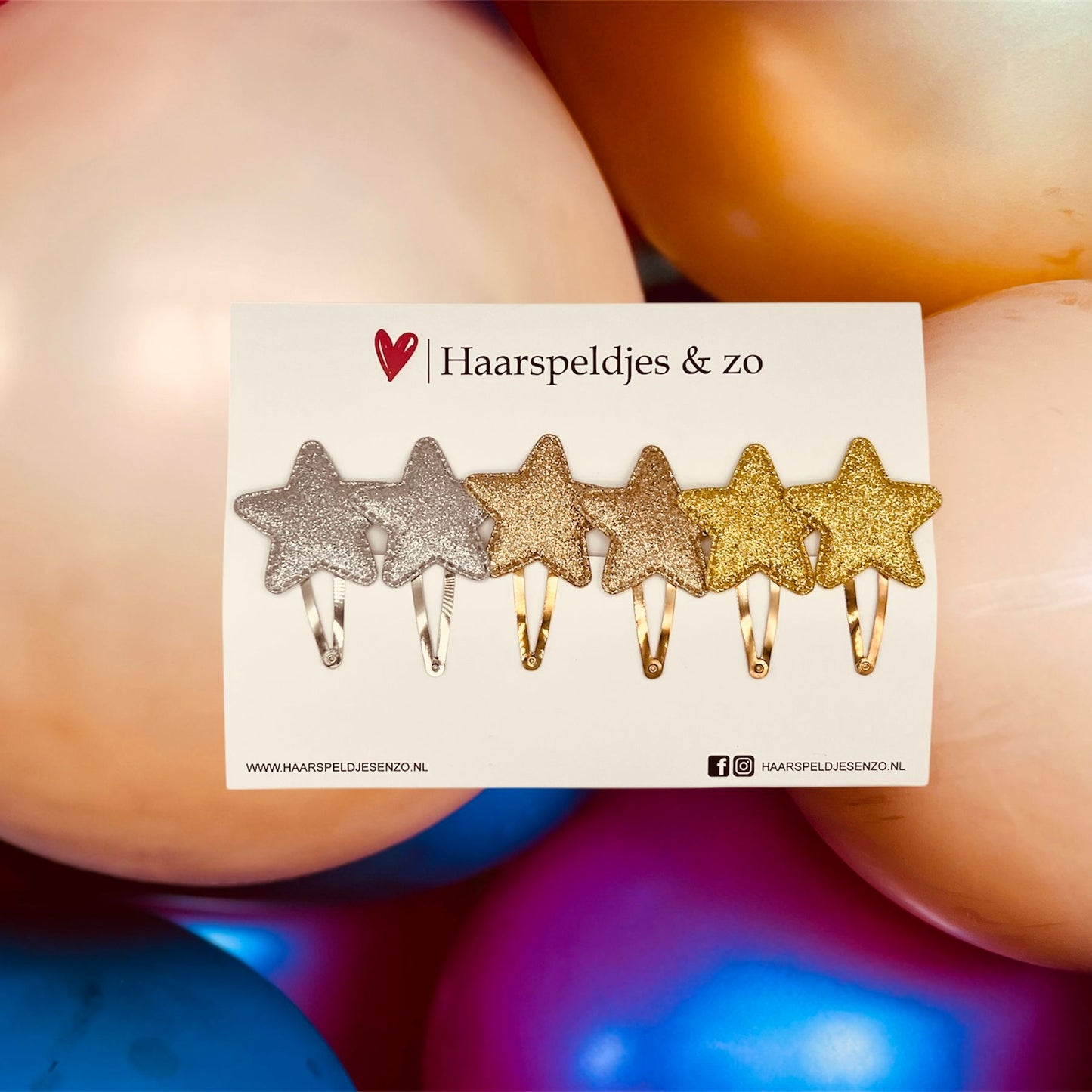 Hair clip stars - stars - application - glamour - Christmas - December collection - autumn - 5 cm clips - glitter - silver and gold