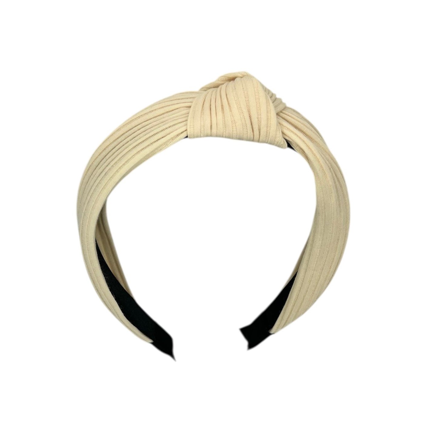 Bandeau en tissu crème avec nœud