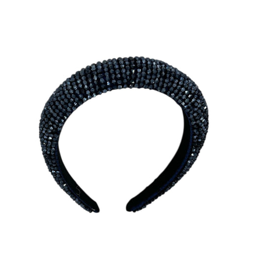 Diadème - bandeau - à la mode - accessoire pour cheveux - enfants - adultes - Noël - fêtes de fin d'année - perles - paillettes - brillant - bleu foncé