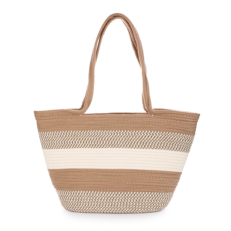 Sac de plage à double anse - cabas de plage - beige
