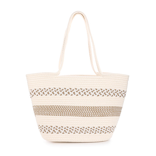 Beach bag - double handle - beach shopper - beach bag - beige