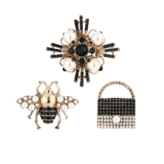 Broche - speld voor jas, sjaal of kleding - pin - mode - vrouwen - meisjes - set van drie - party collection