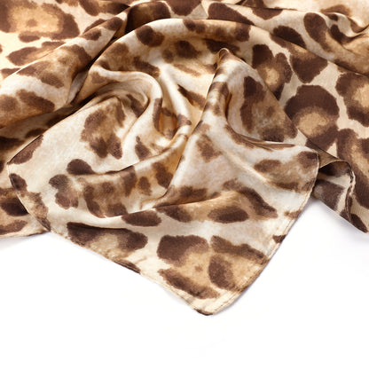 Women's scarf - mini scarf - women's fashion - square scarf - satin look - animal print - black
