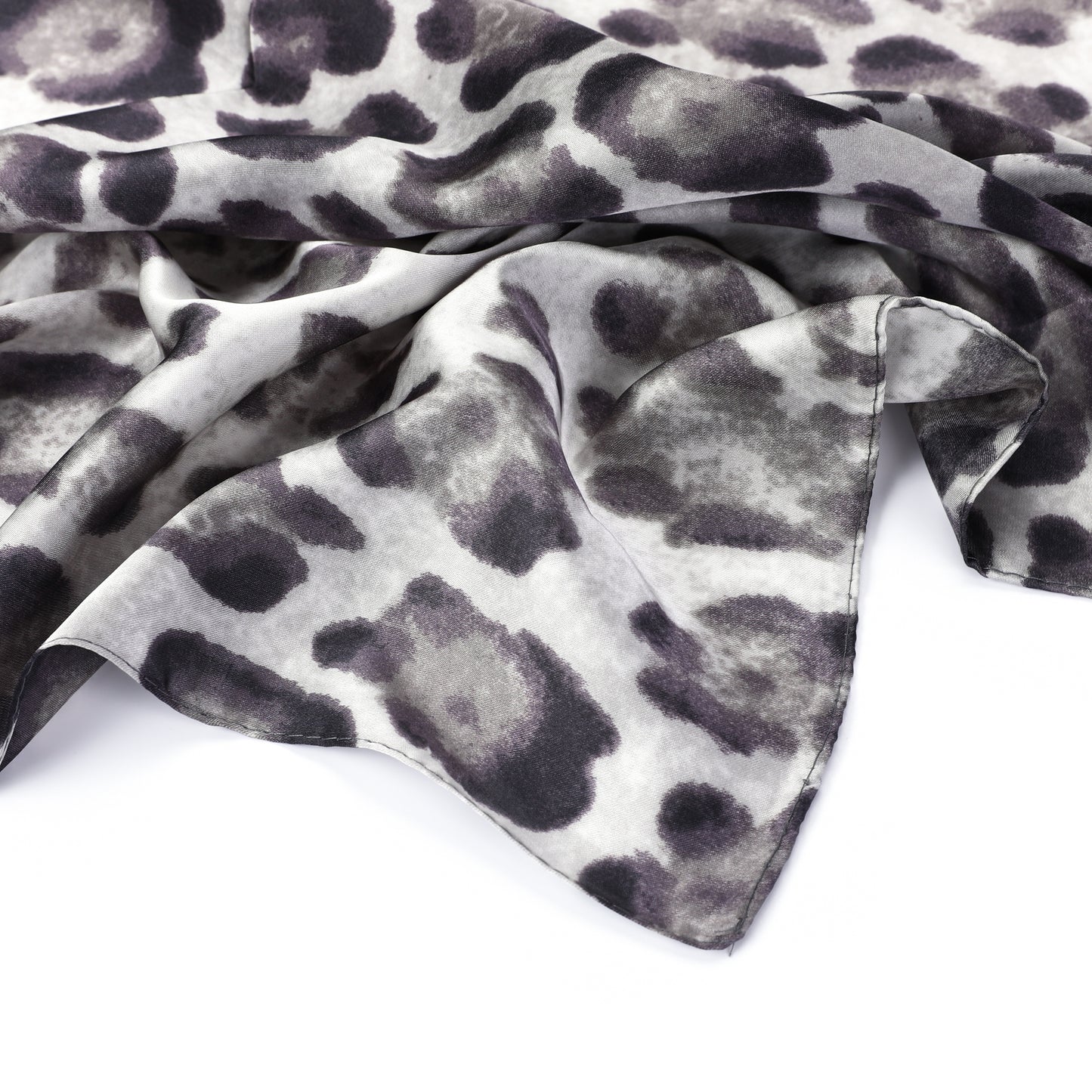 Women's scarf - mini scarf - women's fashion - square scarf - satin look - animal print - black