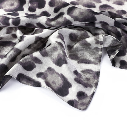 Women's scarf - mini scarf - women's fashion - square scarf - satin look - animal print - black