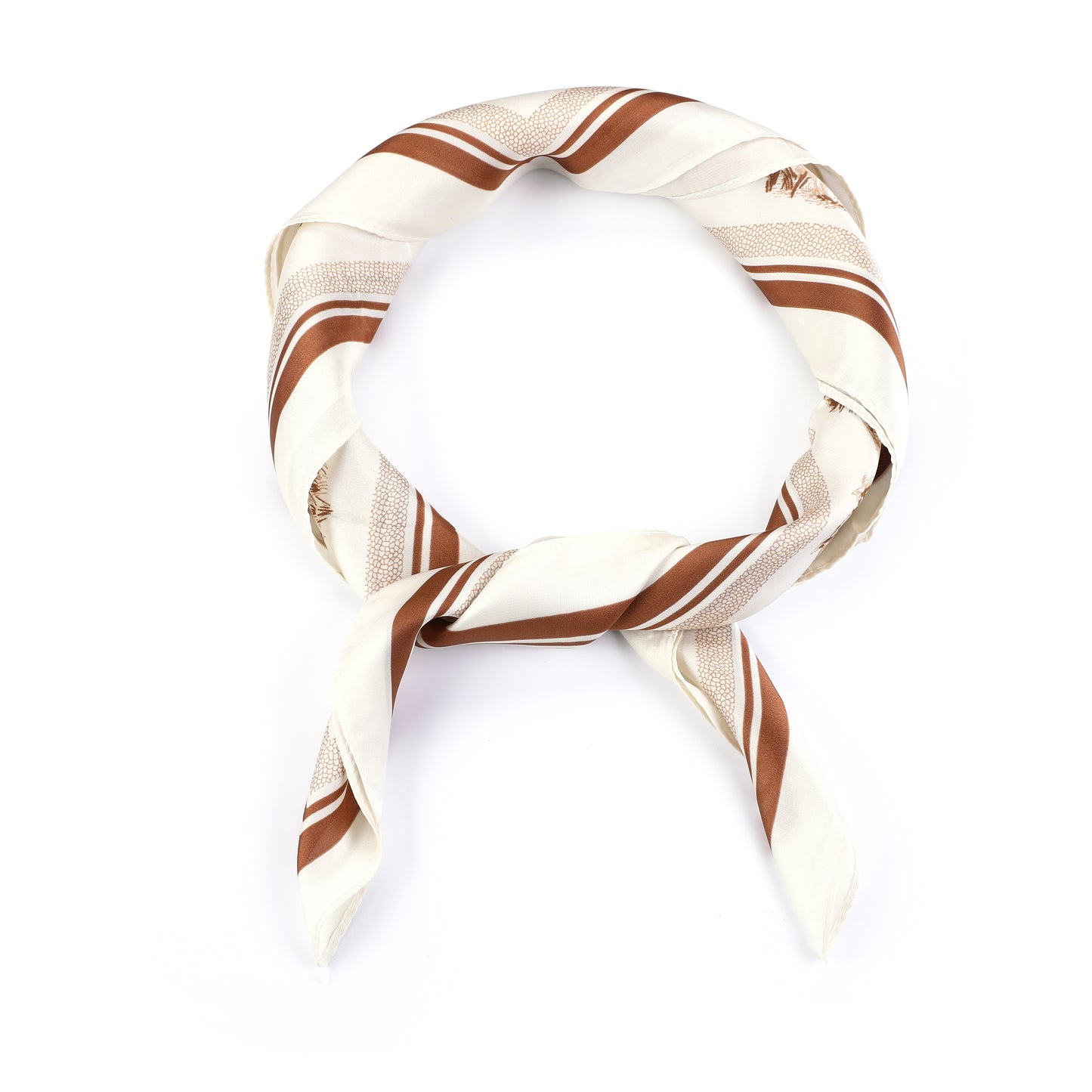 Écharpe femme - mini-foulard - mode féminine - carré - aspect satin - imprimé léopard - beige