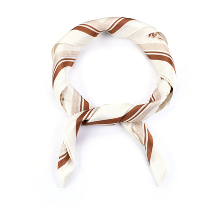 Écharpe femme - mini-foulard - mode féminine - carré - aspect satin - imprimé léopard - beige