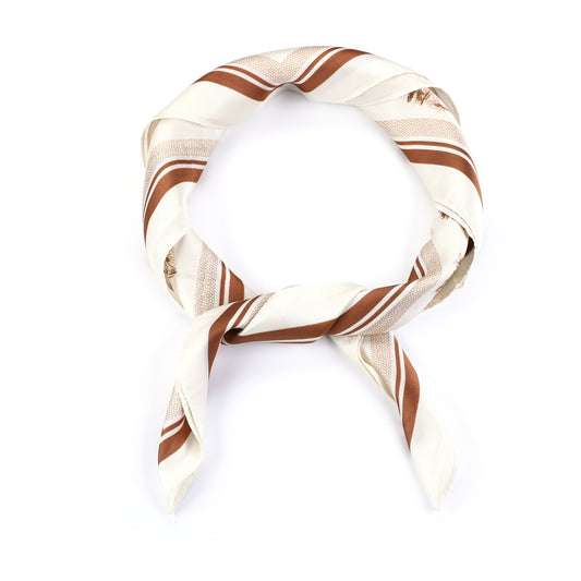 Écharpe femme - mini-foulard - mode féminine - carré - aspect satin - imprimé léopard - beige