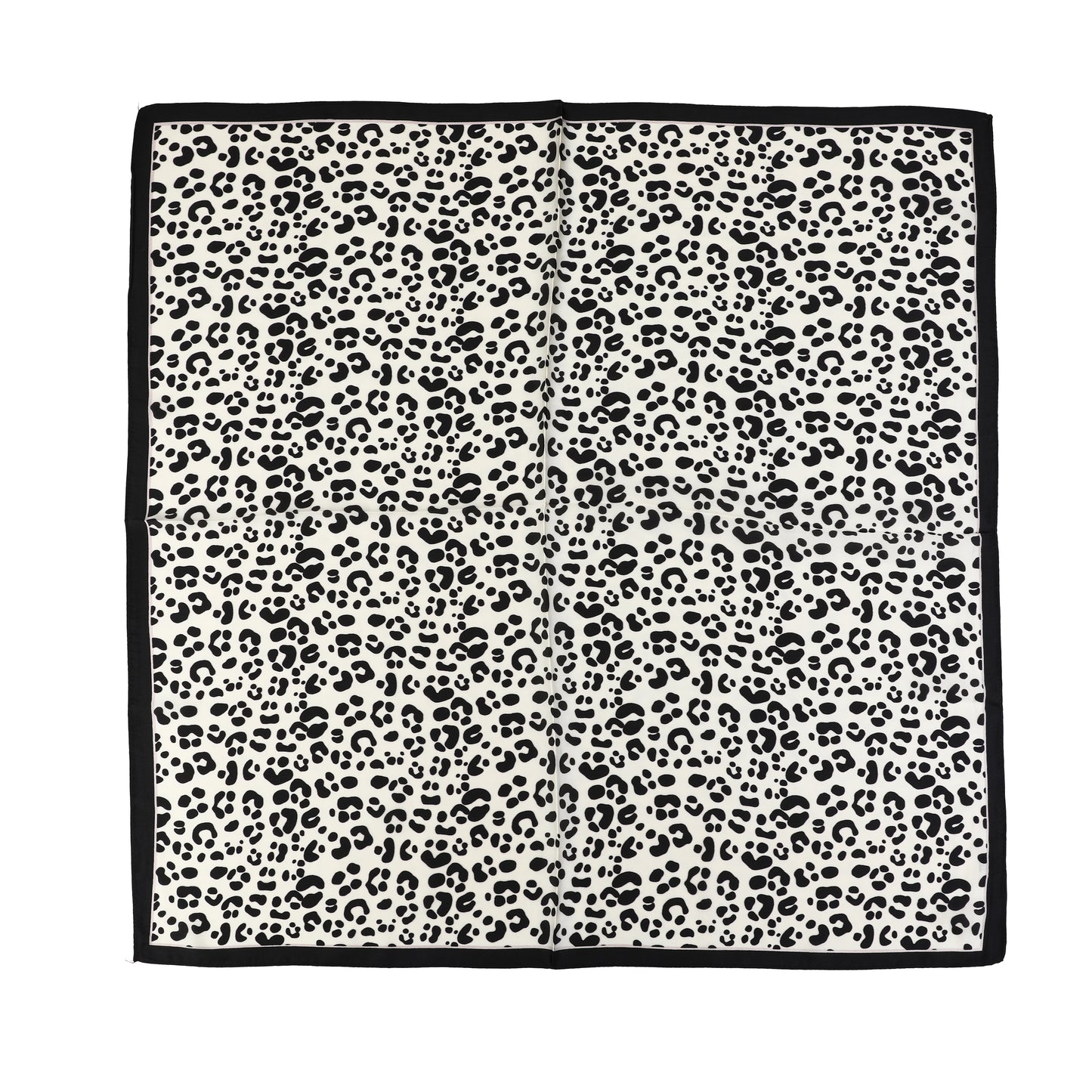 Écharpe femme - mini-écharpe - mode femme - foulard carré - effet satiné - imprimé léopard - noir