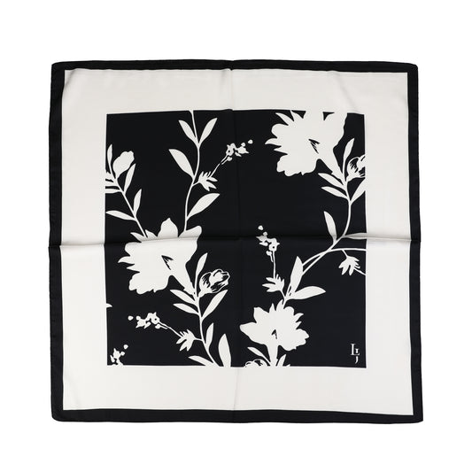 Foulard femme - mini écharpe - mode féminine - carré en tissu - effet satin - imprimé animal - noir