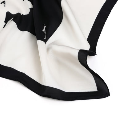Women's scarf - mini scarf - women's fashion - square scarf - satin look - animal print - black