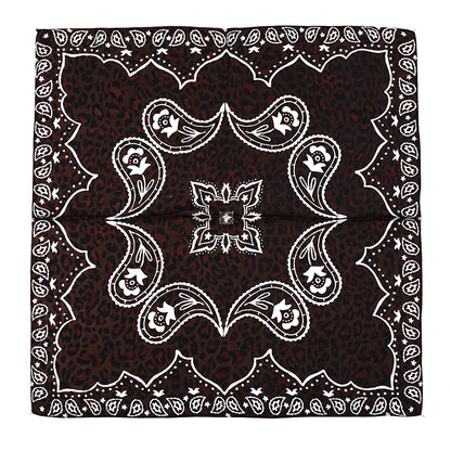 Women's scarf - mini scarf - women's fashion - square scarf - satin look - animal print - black