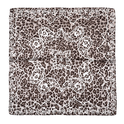 Women's scarf - mini scarf - women's fashion - square scarf - satin look - animal print - black