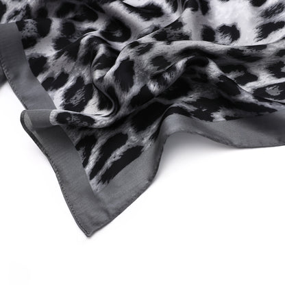 Women's scarf - mini scarf - women's fashion - square scarf - satin look - animal print - black