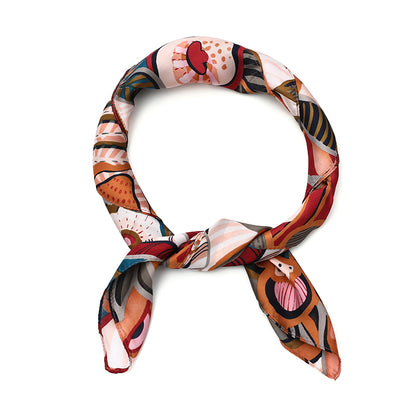 Women's scarf - mini scarf - women's fashion - square scarf - satin look - animal print - black