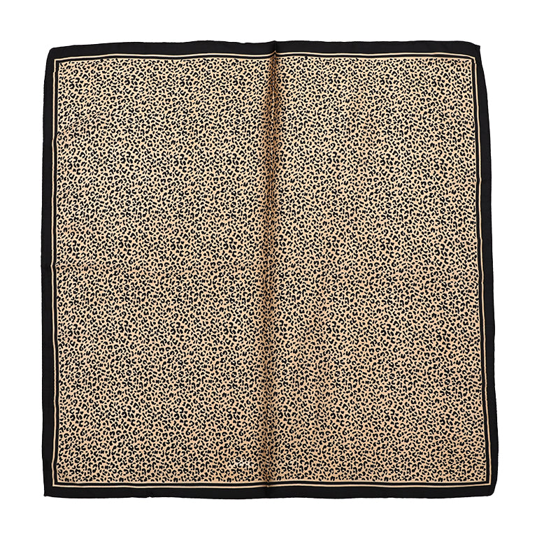 Women's scarf - mini scarf - women's fashion - square scarf - satin look - animal print - black